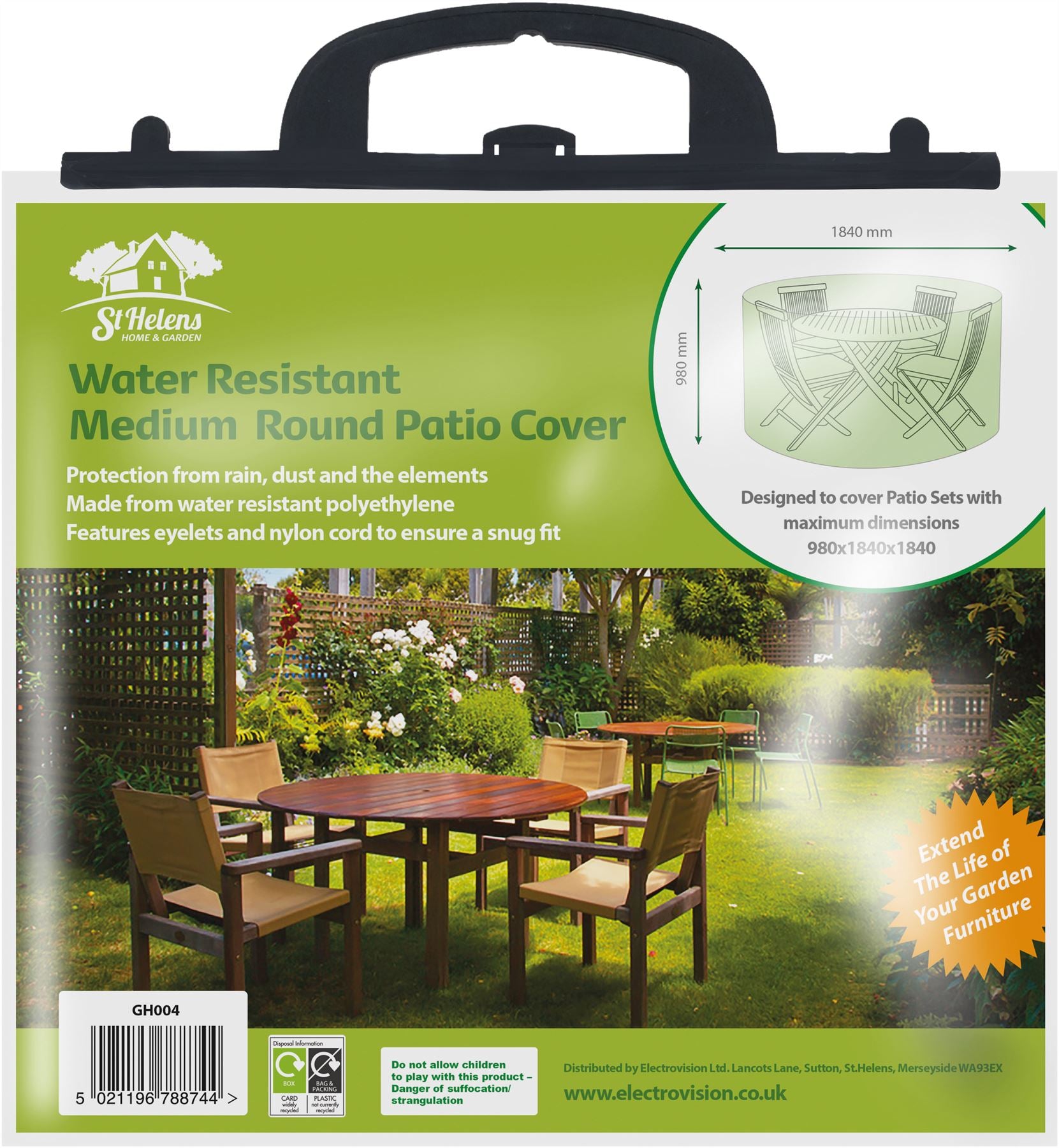Water Resistant Round Patio Set Cover - Medium