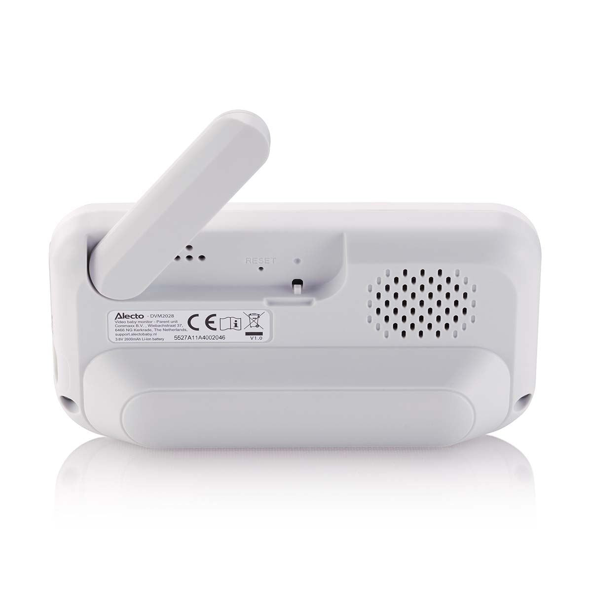 Alecto DVM-2028 Video Baby Monitor with Camera, 2.8" Inch No Wifi Baby Monitor, Temperature, Night Vision, Lullaby, Two-Way Audio - White