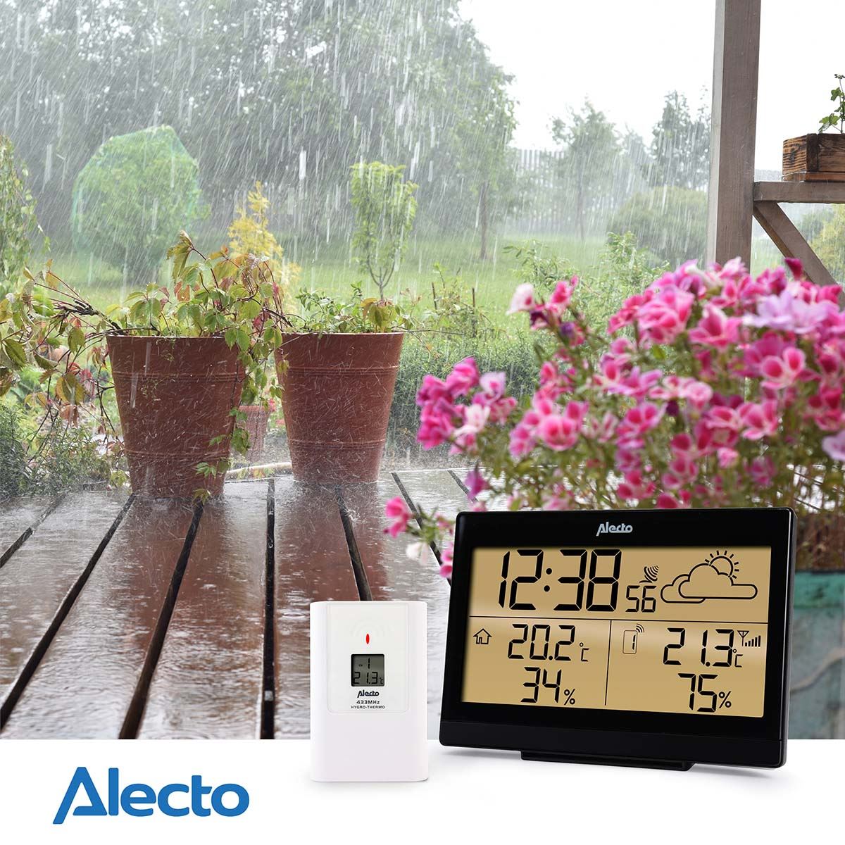 Alecto WS-2300 Indoor/Outdoor Wireless Weather Station, Temperature, Humidity, Forecast, Hygrometer & More - Black