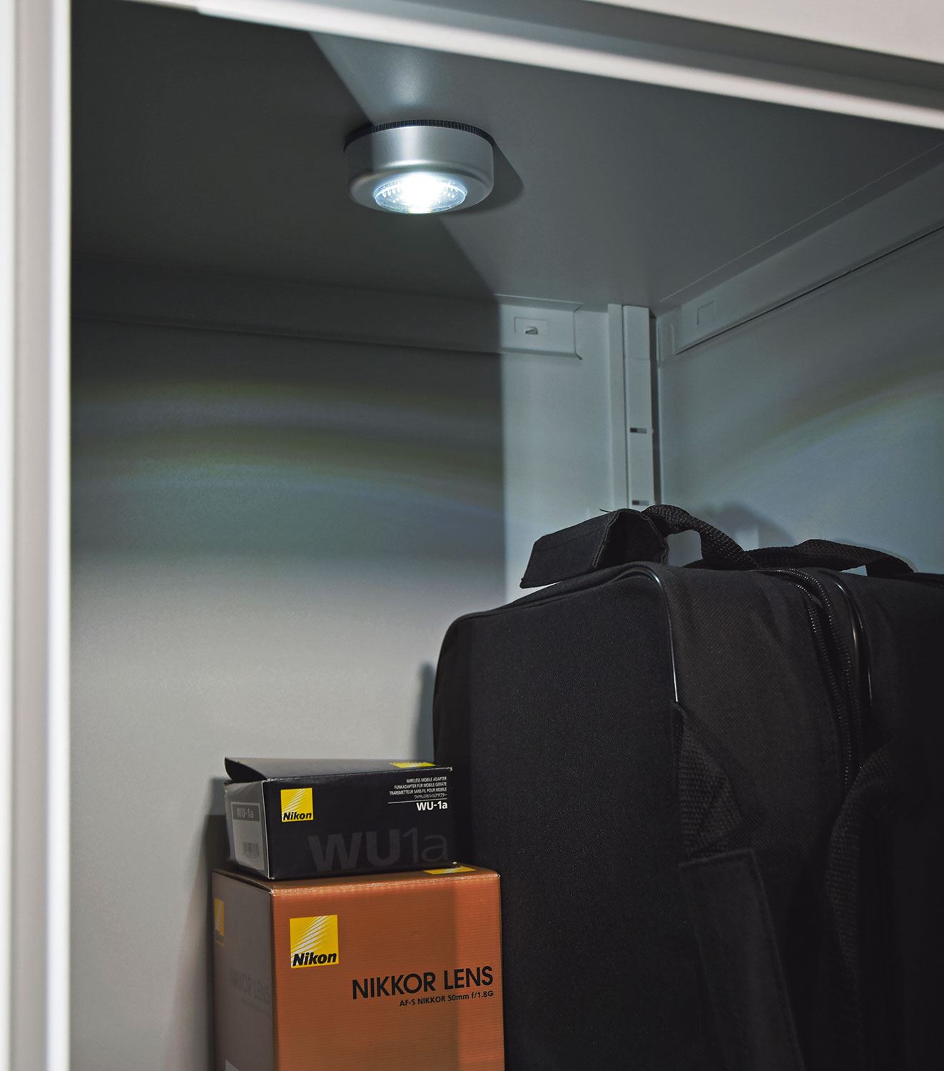 Lyyt Set of 3 Battery Powered COB LED Push Lights, Self Adhesive – Bright, Long-Lasting, & Easy to Install | Wardrobes, Cupboards, Under Stairs, Deep Drawers & Attic Spaces