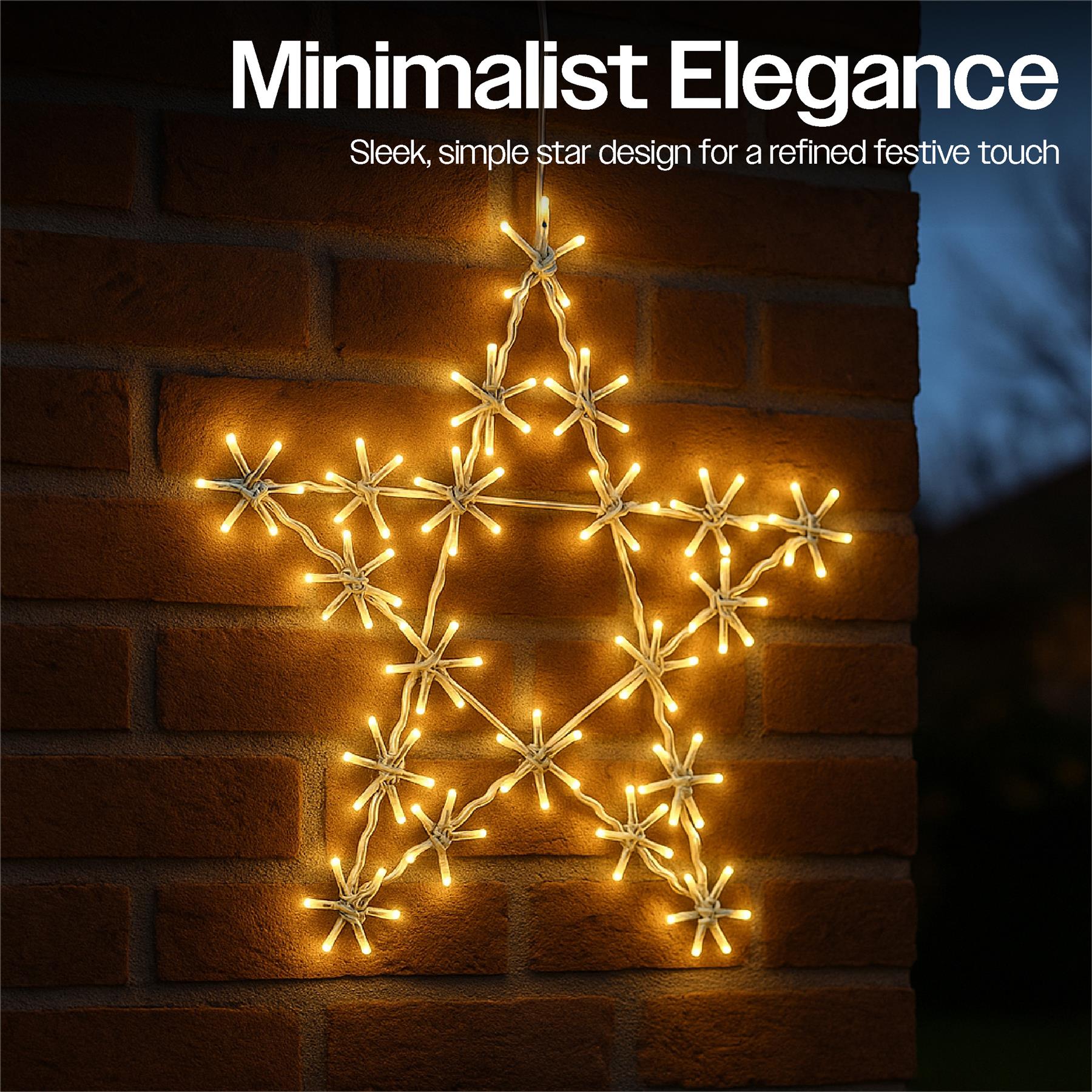 50cm Warm White LED Christmas Festive Holiday Decoarative Metal Star