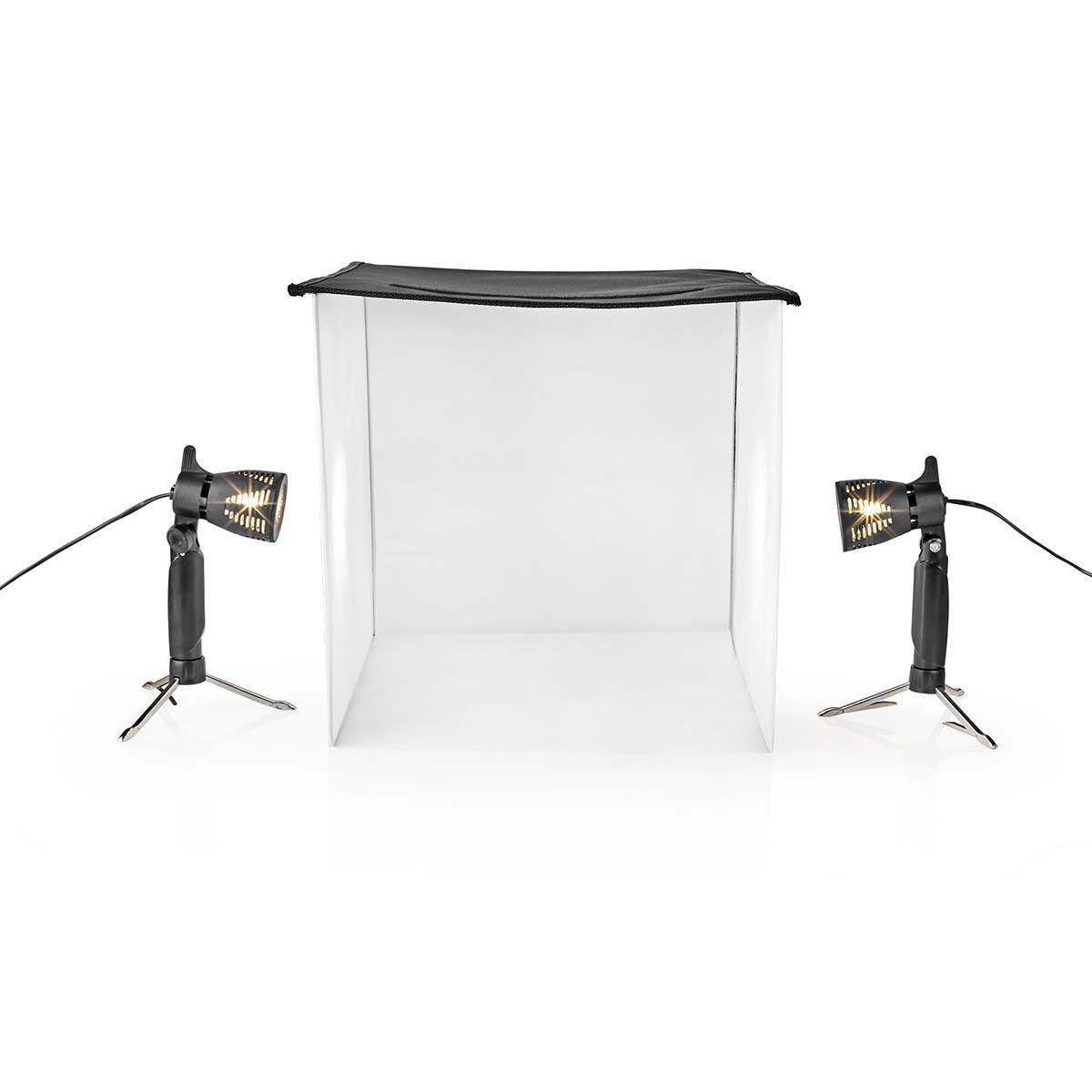 Nedis 40cm Photo Cube Portable Photo Studio Kit | 400 lm | Foldable | Backgrounds included | Travel bag included | Black