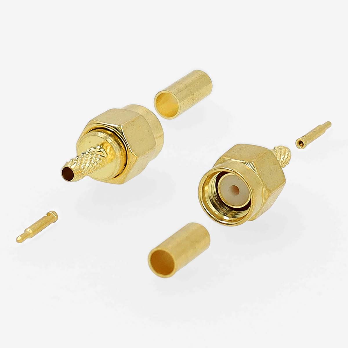 Nedis SMA Connector | Straight | Male | Gold Plated | 50 Ohm | Crimp | Cable input diameter: 2.55 mm | Metal | Gold | 2 pcs | Box