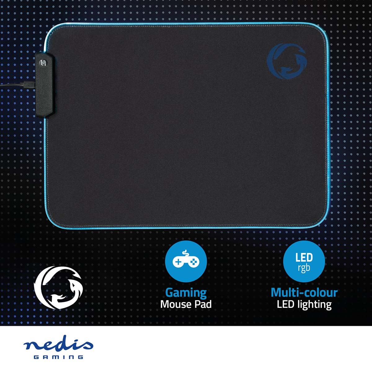 Nedis Gaming Mouse Pad | Microfiber / Rubber | Black