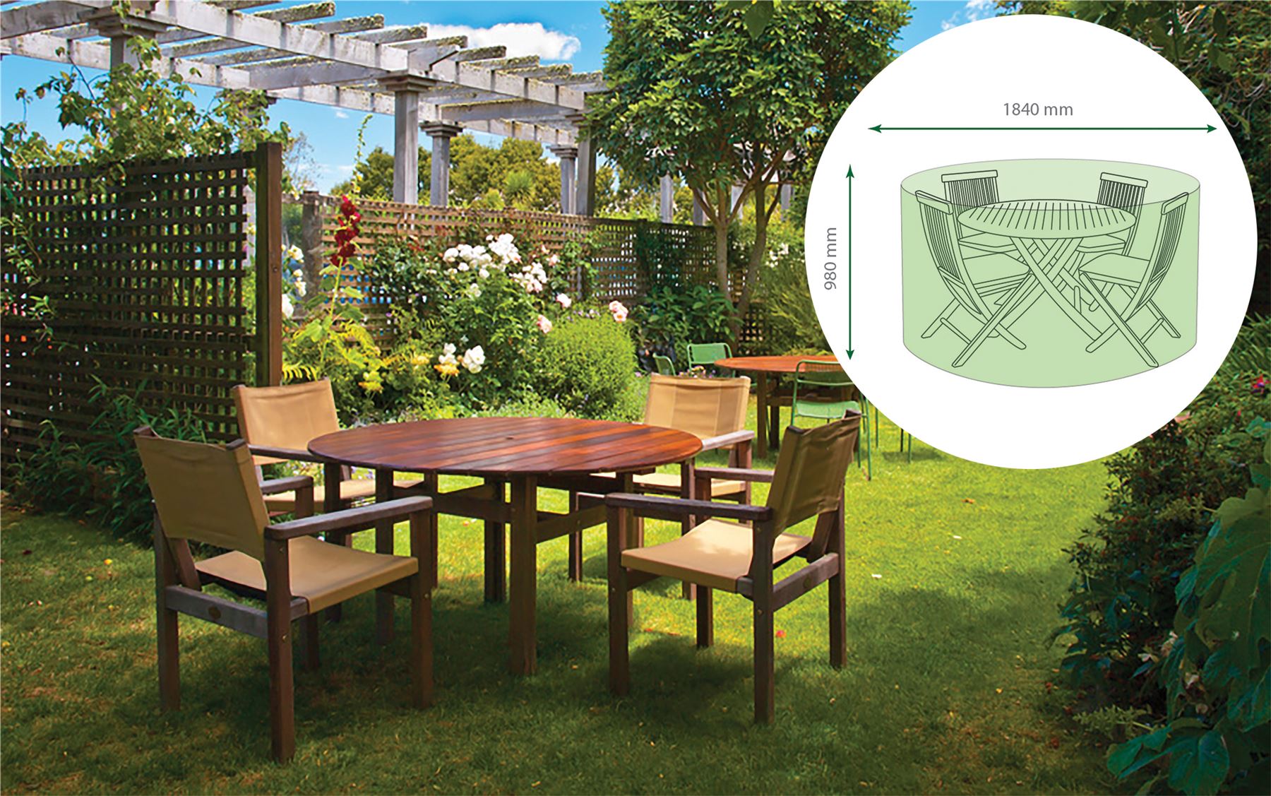 Water Resistant Round Patio Set Cover - Medium