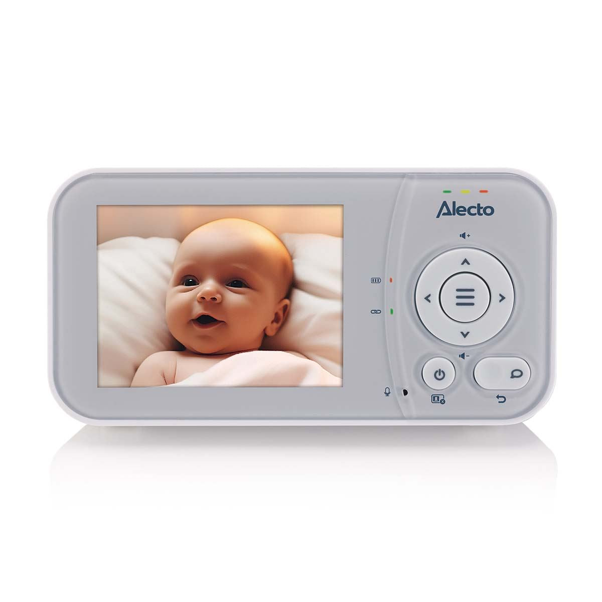 Alecto DVM-2028 Video Baby Monitor with Camera, 2.8" Inch No Wifi Baby Monitor, Temperature, Night Vision, Lullaby, Two-Way Audio - White