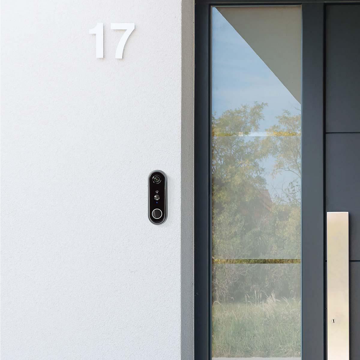 Nedis SmartLife Wireless Video Doorbell WiFi Camera 1080p Full HD Security Camera with 180  Angle, Real Time Video, Motion Detection, Night Vision, 2-Way Talk and Push Notification