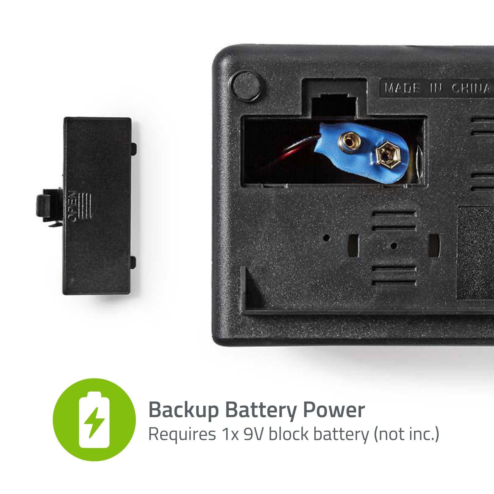 Nedis Digital Desk Alarm Clock | LED | Snooze function | Black