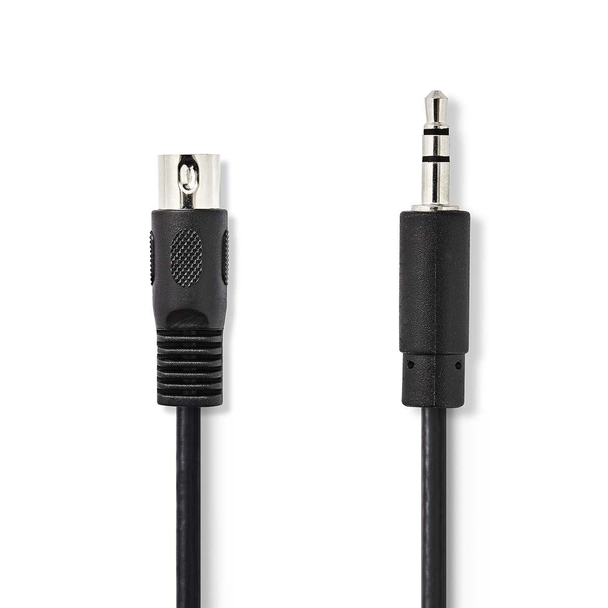 Nedis DIN Audio Cable | DIN 5-Pin Male | 3.5 mm Male | Nickel Plated | 2.00 m | Round | PVC | Black | Label
