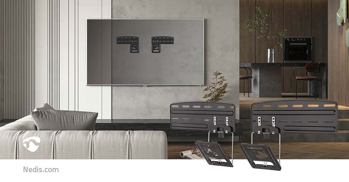 Nedis Micro-Gap Fixed TV Wall Mount for Samsung 43-85" Neo QLED, QLED (Excl. Q80A) and Crystal UHD TVs up to 60kg - Ultra Slim 7.5mm