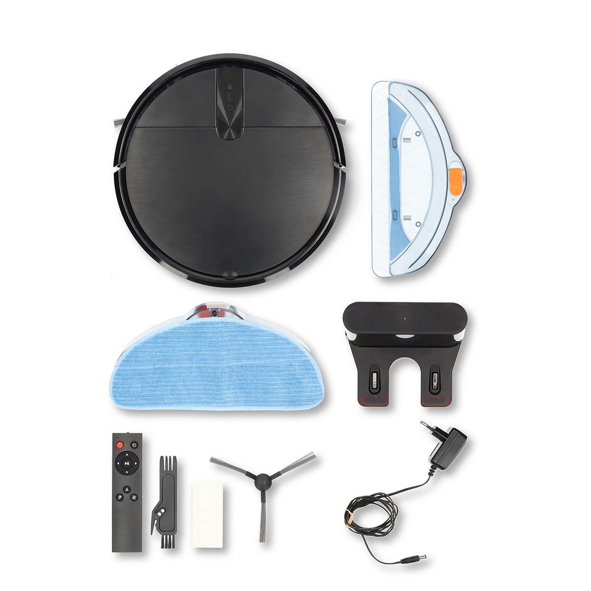 Nedis SmartLife Robot Vacuum Cleaner | Random | Wi-Fi | Capacity collection reservoir: 0.6 l | Automatic charging | Maximum operating time: 2 hrs | Black | Android™ / IOS