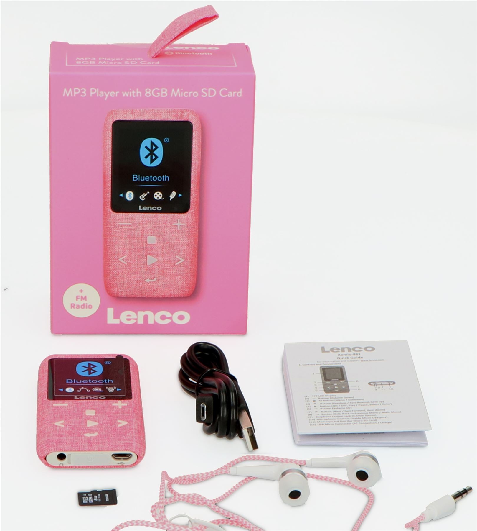 Lenco MP3/MP4 Player | Bluetooth® | 8GB | Micro SD Card Expansion | Pink