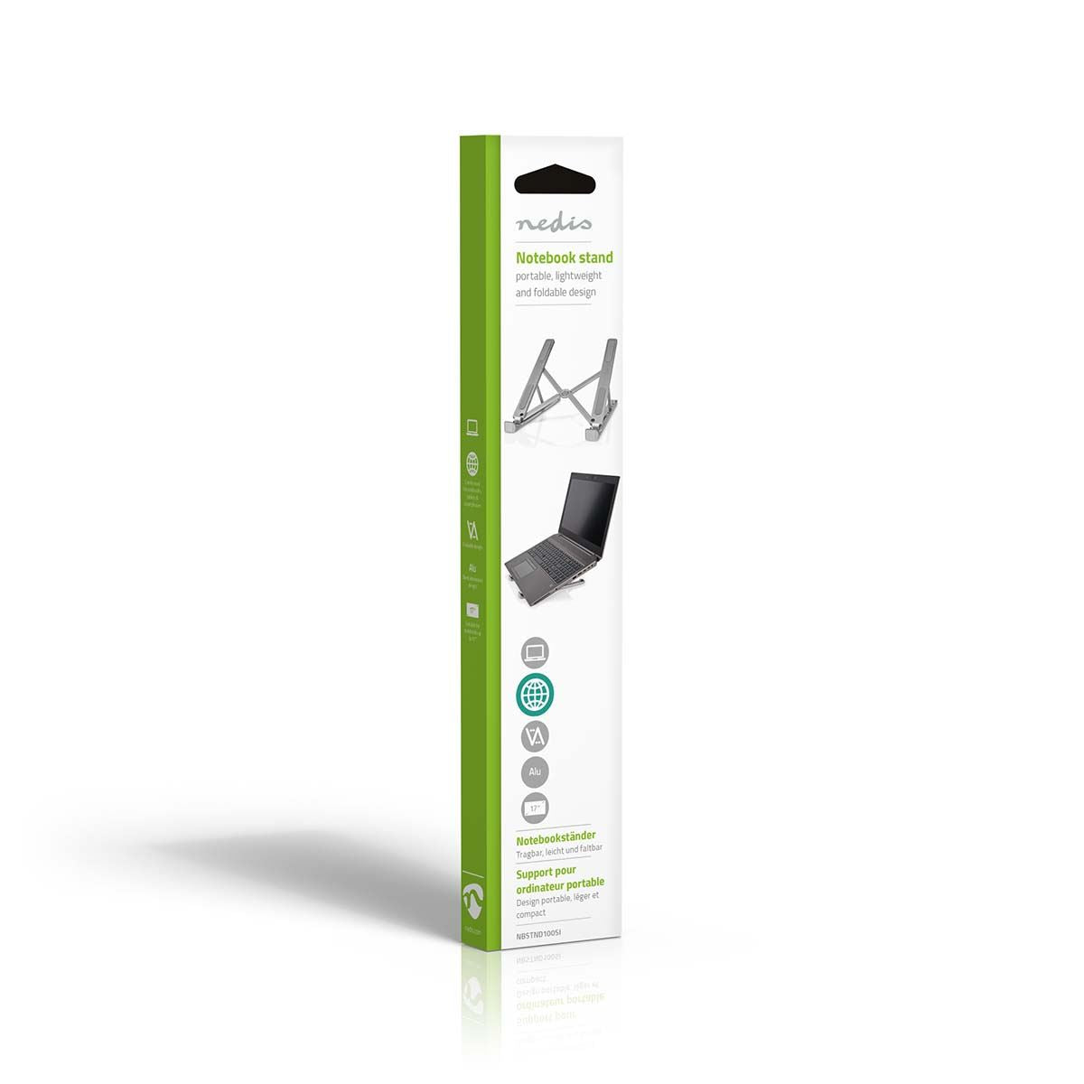 Nedis Notebook Stand | Number of angles: 6 | 17 " | Without Lighting | Foldable