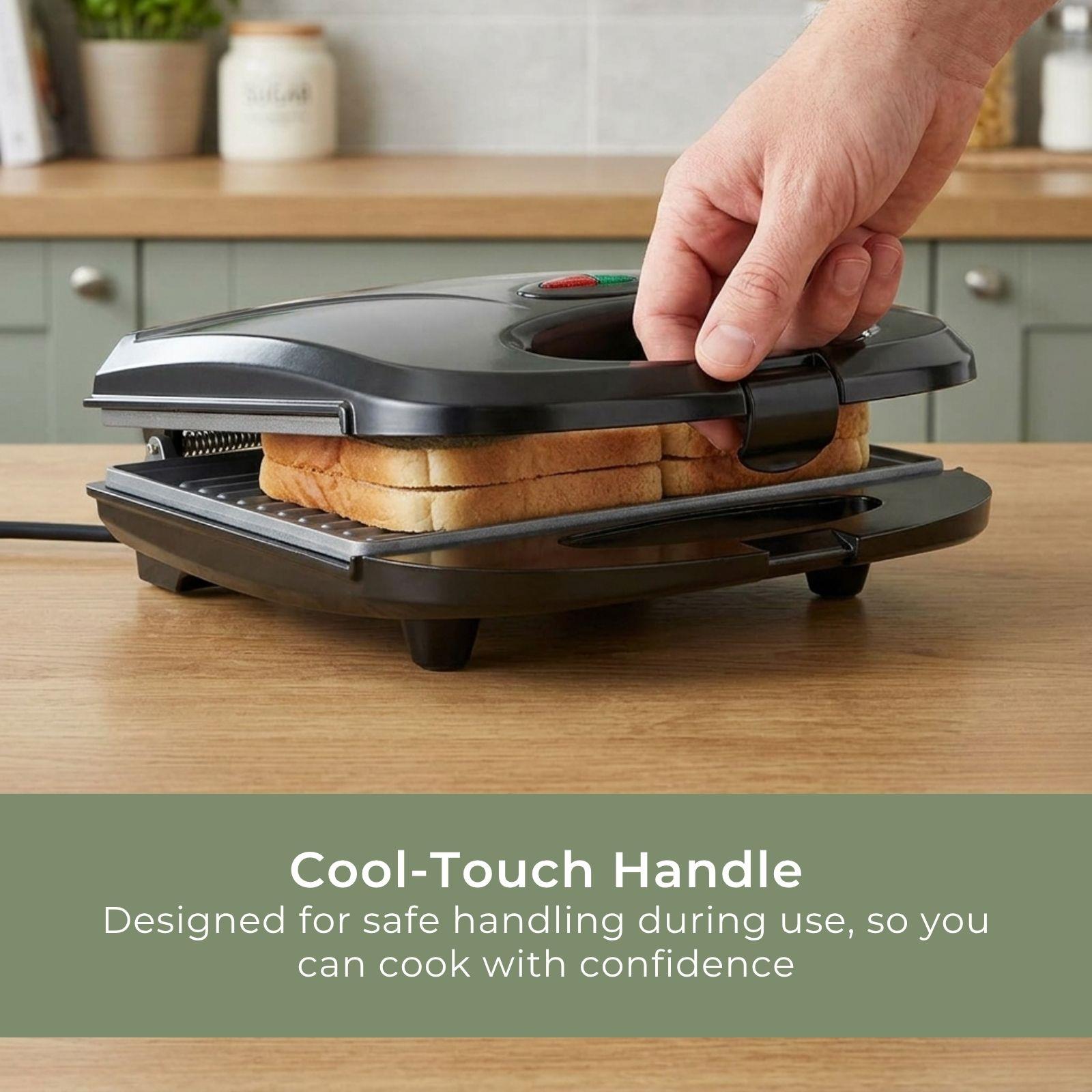 MELISSA "The Toastie" 2 Slice Sandwich Toaster / Panini Maker Non-Stick Sandwich Maker | 750W - Black