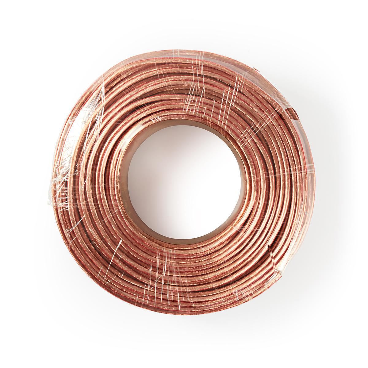 Nedis Speaker Cable | 2 x 4.00 mm² | CCA | 100.0 m | Round | PVC | Transparent | Wrap