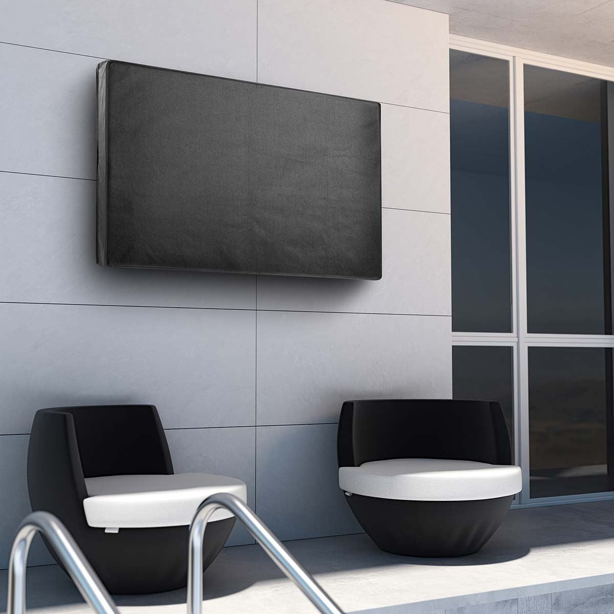 Nedis Outdoor TV Screen Cover, 30-32 in, Weatherproof Oxford Cloth, 360 Protection From Rain, Sunlight, Dust & Wind, with Side Zips & Remote Control Pocket, for Garden, Pub or Commercial Use