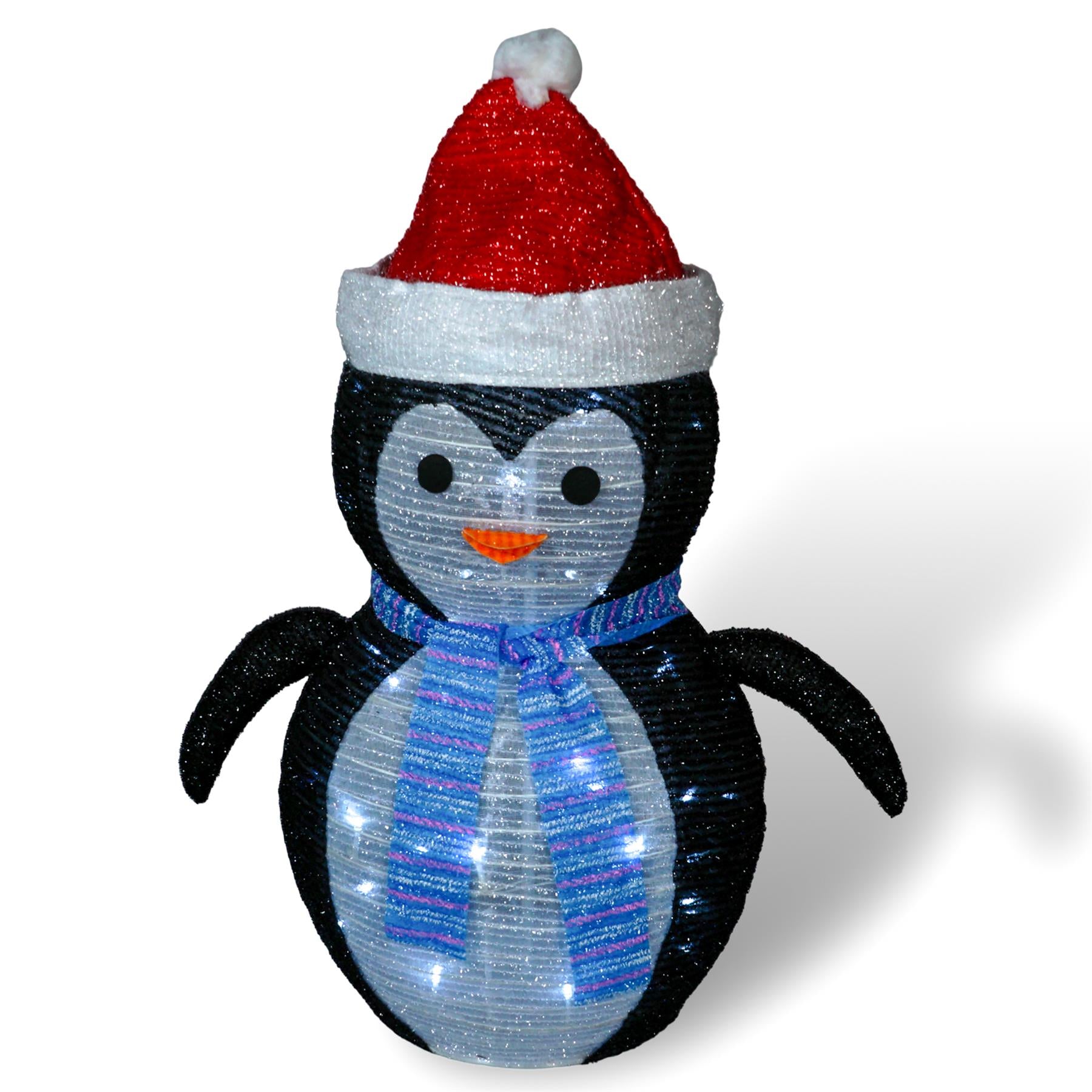Outdoor Light Up 70cm Collapsible Christmas Penguin Decoration with 45 LED's, Timer and Battery Operation