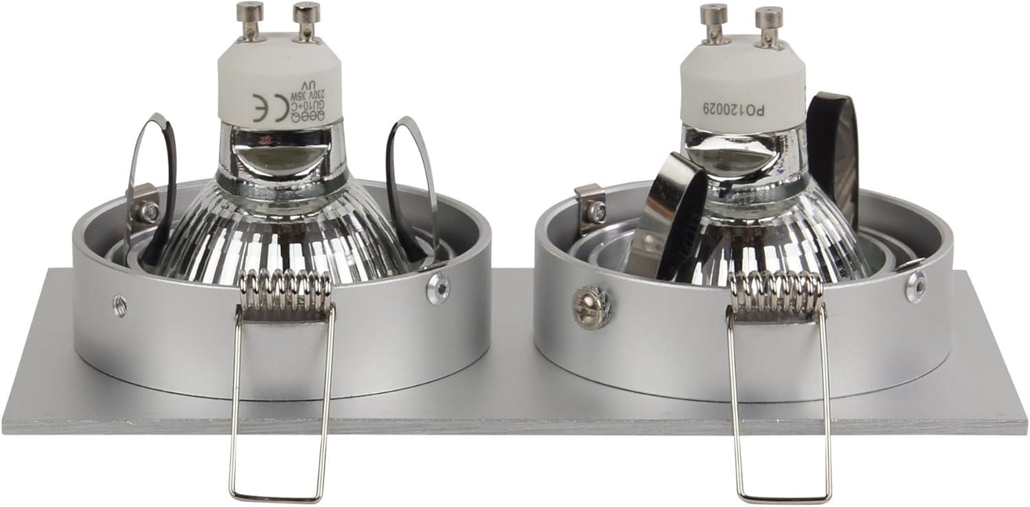 Ranex GU10 Ceiling Light Dual Directable Contemporary Downlight Spotlight Aluminium