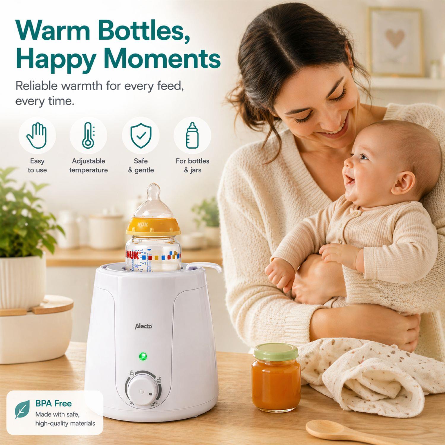 Alecto ECO Bottle Safe Warmer with Temperature Adjustment - White