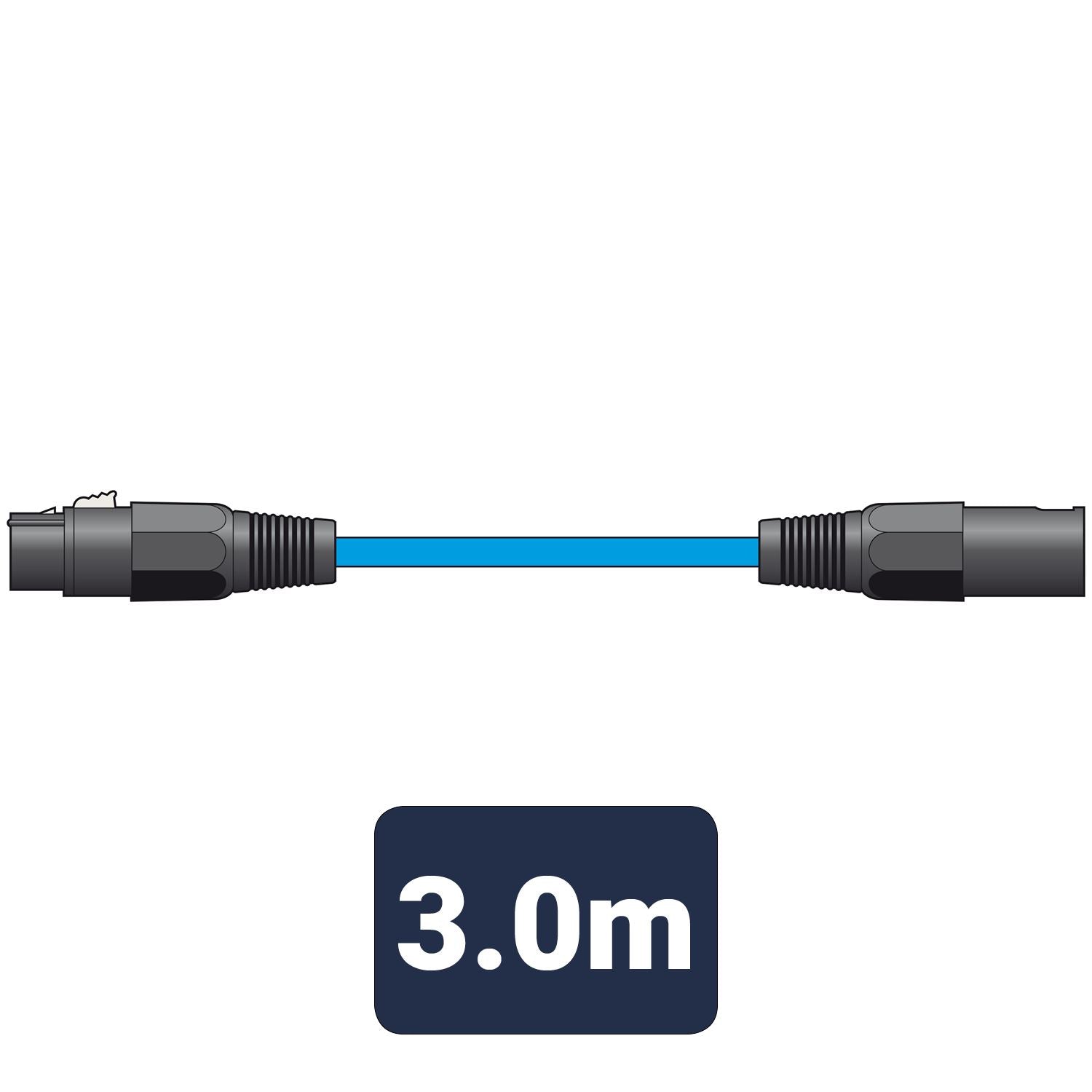 Citronic 3m Classic Microphone Leads XLR Female - XLR Male - Blue