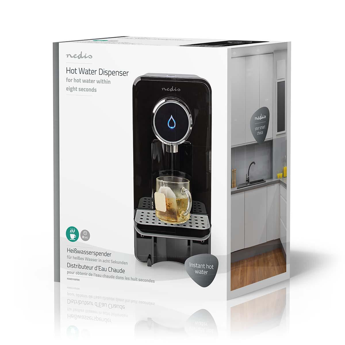 Nedis Instant Hot Water Dispenser, 2.5L Tank with Fast Boil, Variable Dispense, Adjustable Temperature, Boil Dry & Overheat Protection