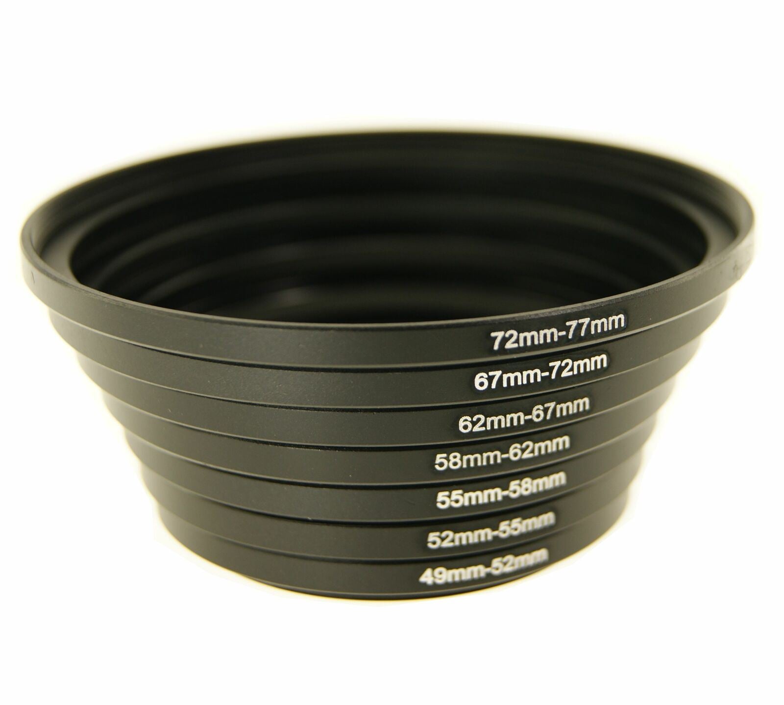 Ex-Pro 77,72,67,62,58,5,52,49mm Step Down Rings Lens Adapter Filter Set