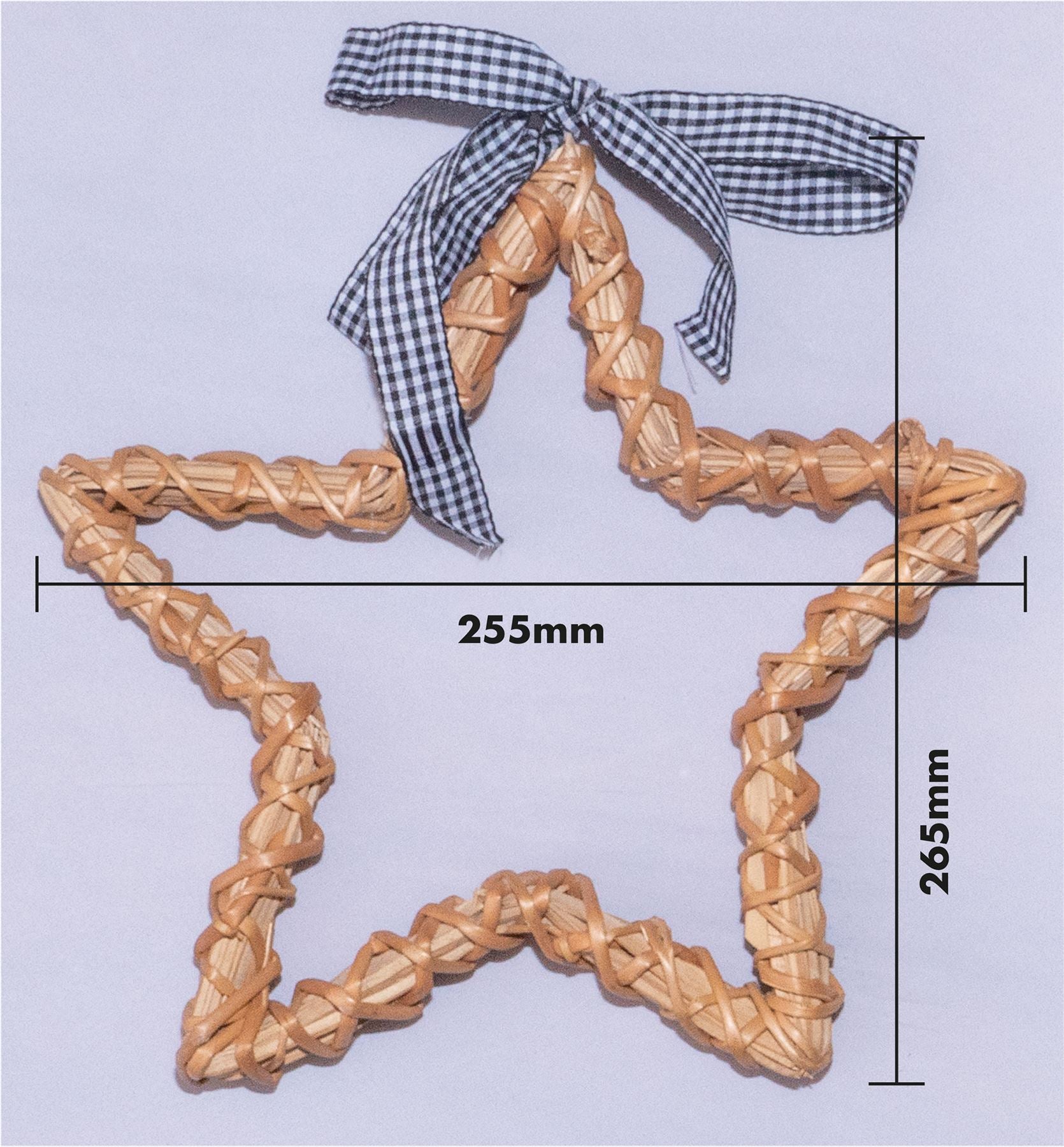 Natural Wicker Hollow Christmas Star Silhouette Rustic Wall Hanging Decoration