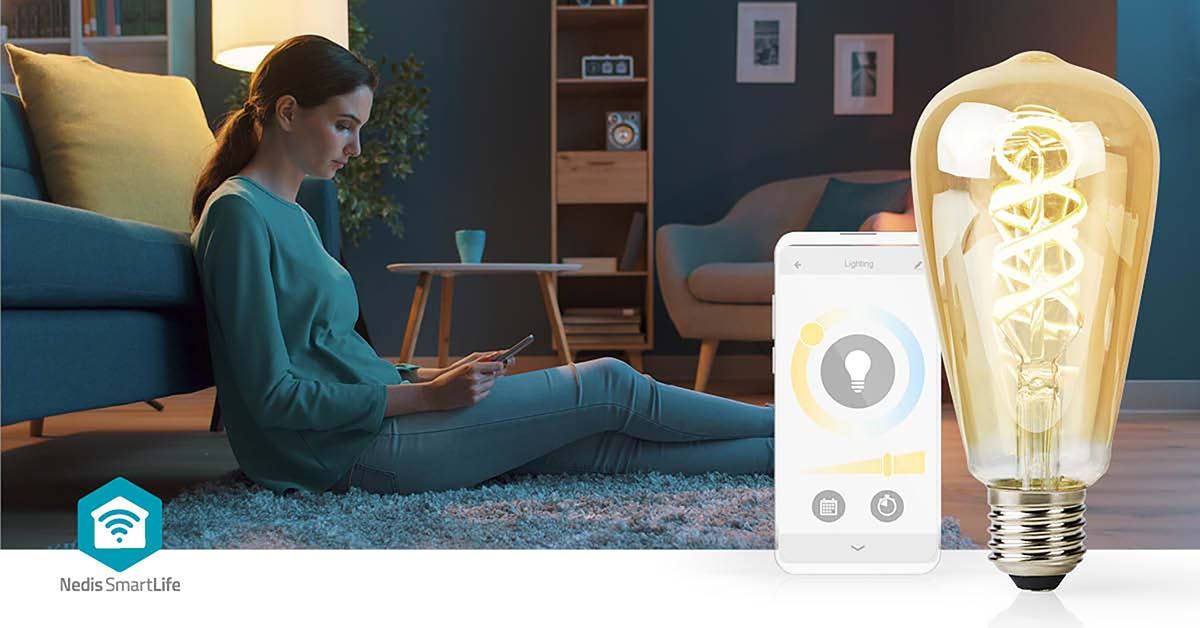Nedis SmartLife LED Filament Bulb | E27 | 360 lm | 4.9 W | Warm to Cool White | 1800 - 6500 K | Glass | Android™ / IOS | ST64 | 1 pcs