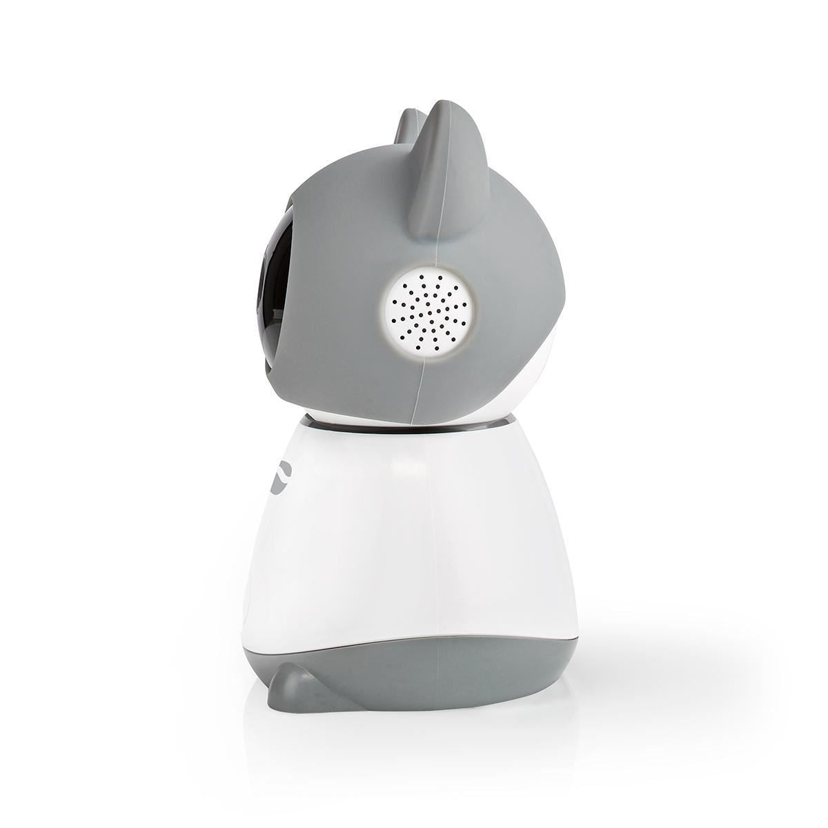Nedis Smart Wifi Baby Monitor, Indoor Camera Full HD 1080p, Night Vision, PTZ, Motion & Sound Detection, 2-Way Audio, Humidity & Temperature Sensor, App Control � White/Grey