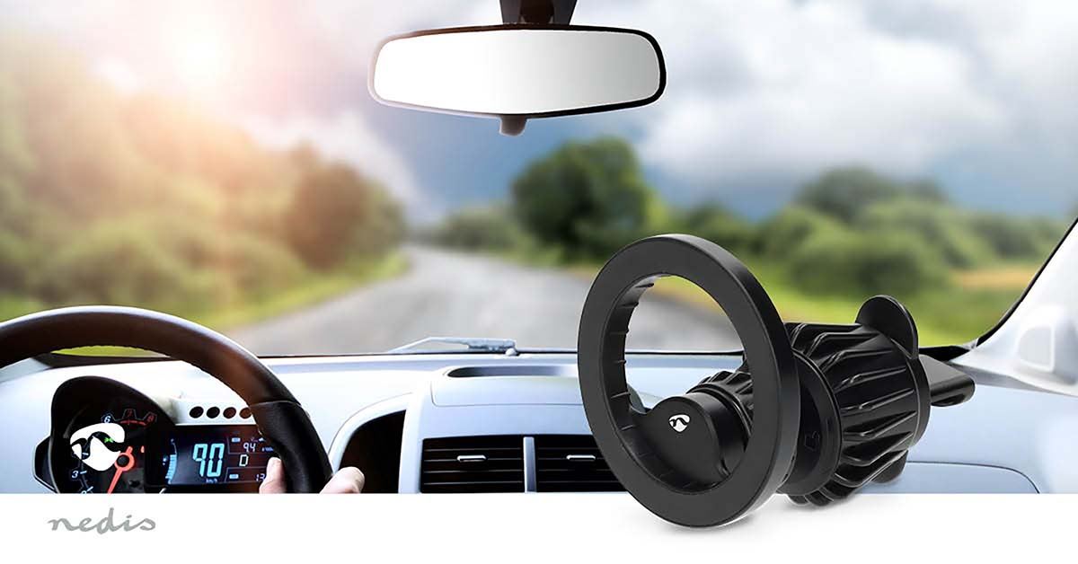 Nedis Smartphone Car Mount | Magnetic | In-Car Air Vent | Universal | Adjustable Angle