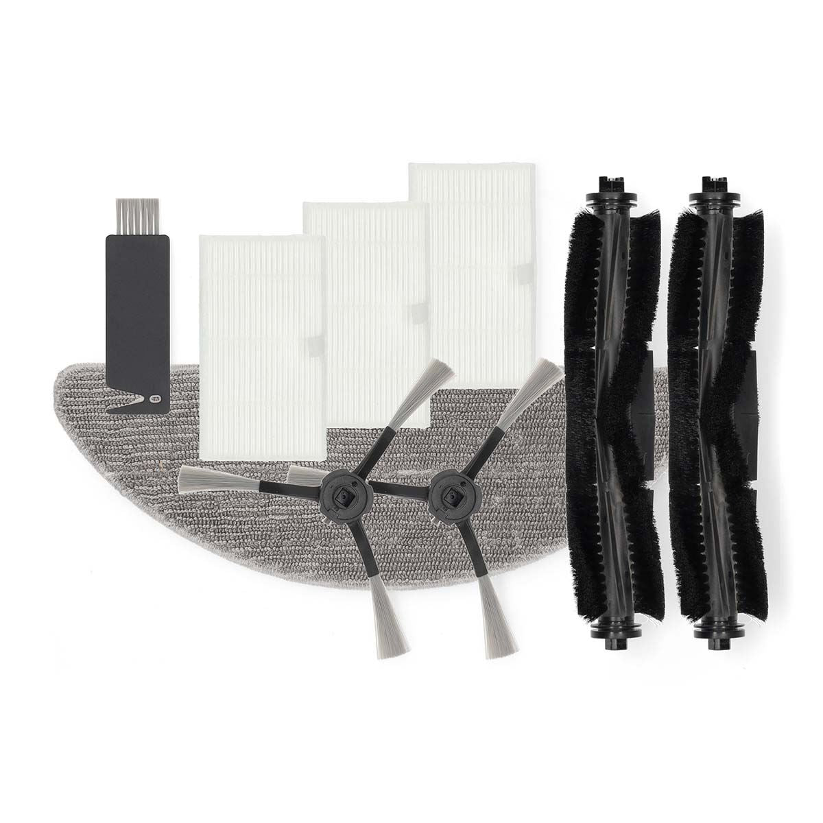 Nedis Vacuum Cleaner Spare Part Maintenance Kit, Replacement Filters Brushes Mop Compatible with WiFiVCL002CBK - 9-Piece Set for Optimal Performance and Extended Lifetime