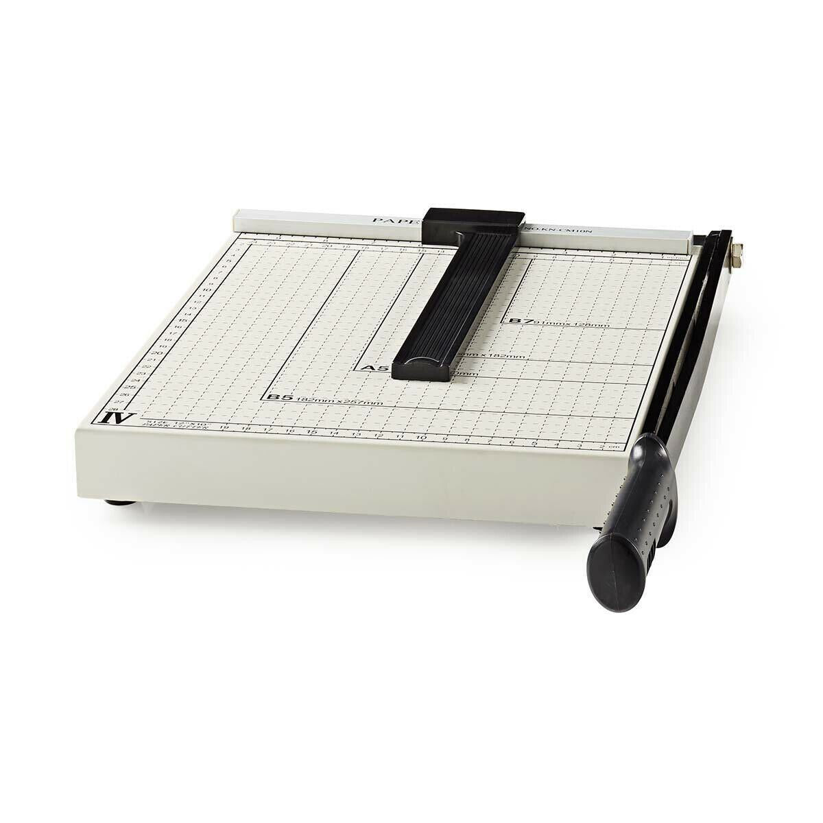 Nedis Paper Cutting Guillotine Machine ideal for Office, Crafting, Photo's etc Max. cutting size: 210 x 297 mm| Metal | Black / White