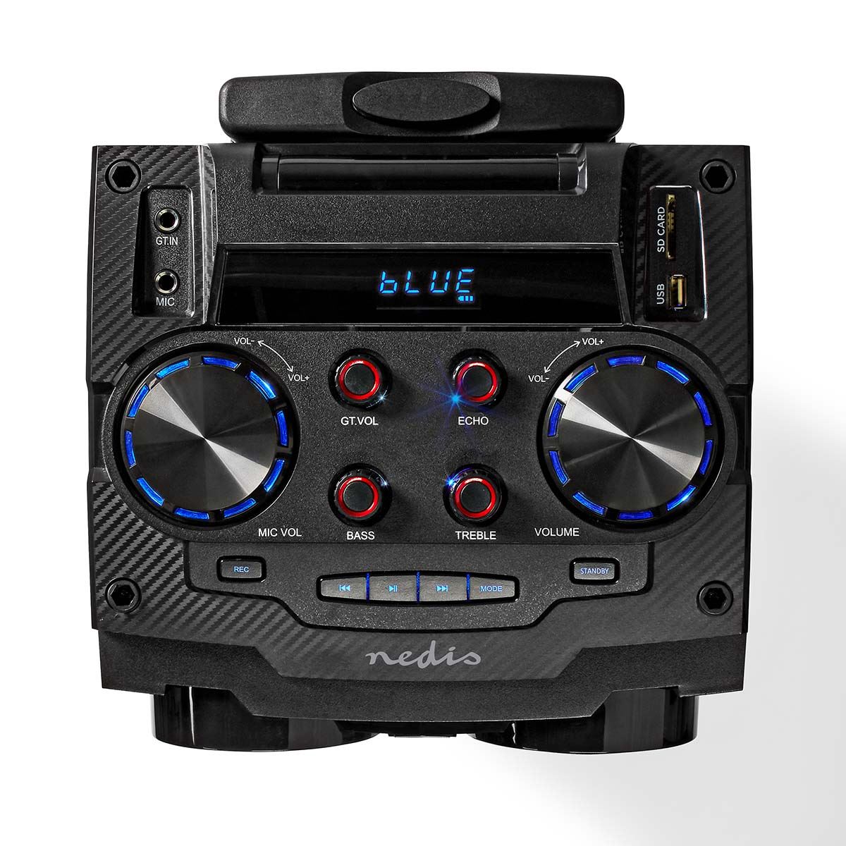 Nedis Bluetooth® Party Speaker | Maximum battery play time: 6.5 hrs | 120 W | Carrying handle | Party lights | Equalizer | Black