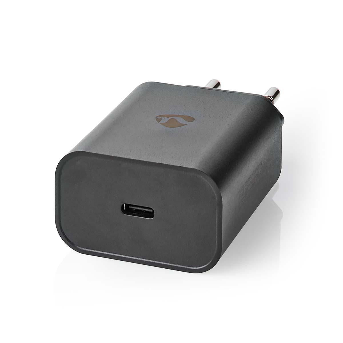 Nedis EU Euro Travel Wall Charger | 30 W | PD3.0 27W / PD3.0 30W / QC3.0 | Quick charge feature | 1.5 / 2.0 / 2.5 / 3.0 A | Number of outputs: 1 | USB-C™ | Automatic Voltage Selection | Black