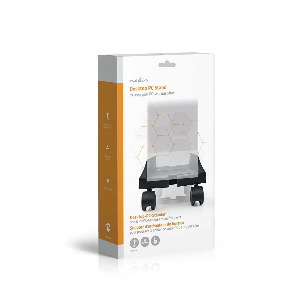 Nedis Computer Trolley | Adjustable Width / Full Motion | 14.5 - 24.2 cm | 20 kg | Metal / Plastic | Black