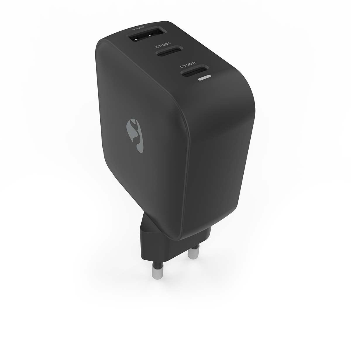 Nedis EU Euro Travel Wall Charger | 100 W | GaN | PD3.0 | Quick charge feature | 2.5 / 3.0 / 5.0 A | Number of outputs: 3 | USB-A / 2x USB-C™ | Automatic Voltage Selection | Black