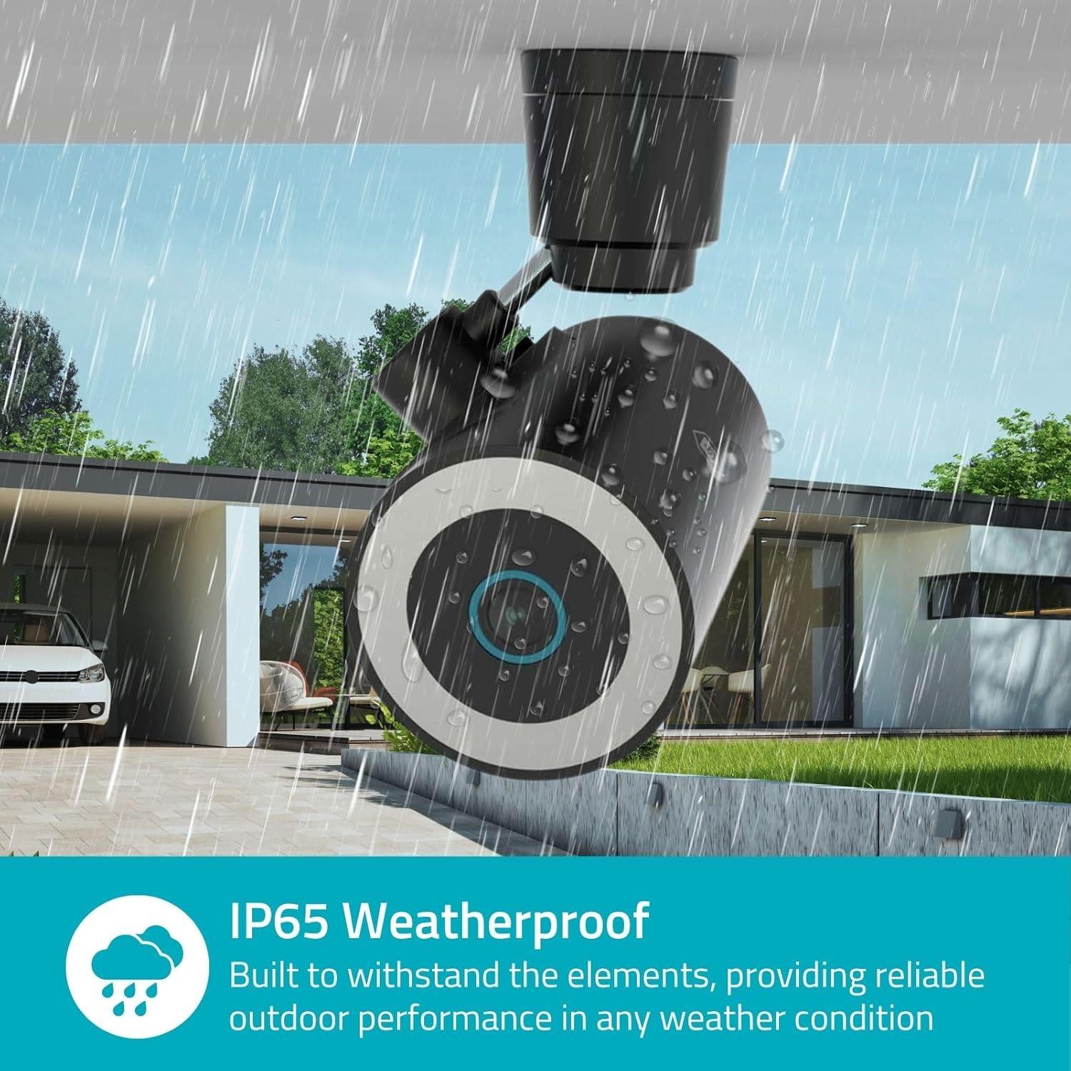 Nedis SmartLife Outdoor Camera 4K Wi-Fi, Motorised CCTV with Motion Sensor, AI Human Detection, Night Vision, Two-Way Audio, Siren & Spotlight, Cloud or microSD Storage, IP65 Weatherproof