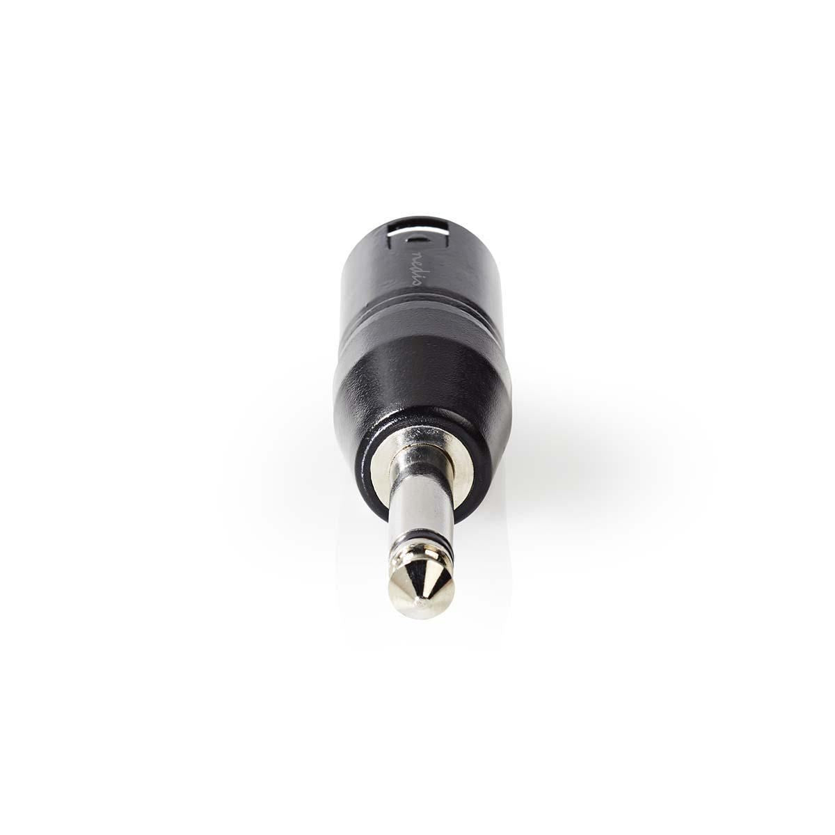 Nedis XLR Adapter | XLR 3-Pin Male | 6.35 mm Male | Nickel Plated | Straight | Metal | Black | 1 pcs | Polybag