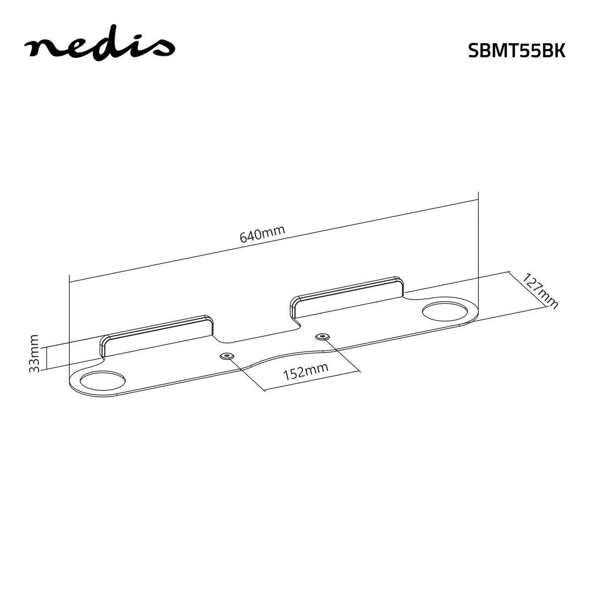 Nedis Soundbar Mount | Compatible with: Sonos® Beam™ | Wall | 5 kg | Fixed | ABS / Steel | Black