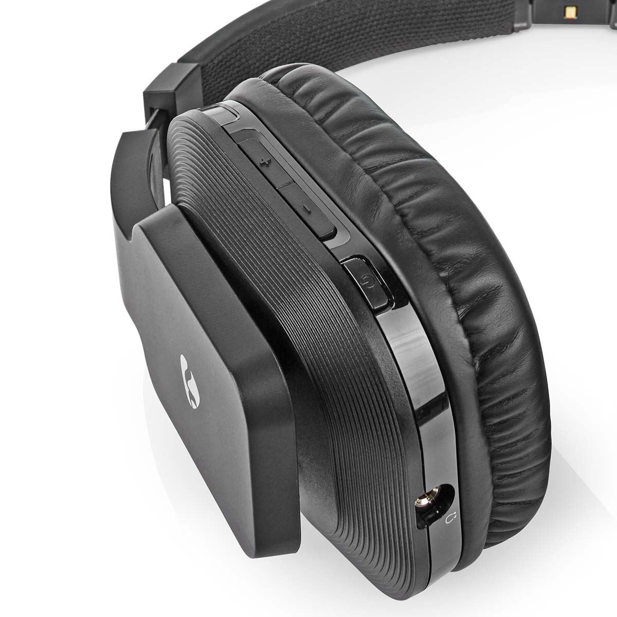 Nedis Wireless RF TV Over-Ear Headphones with Charging Base, 25m Range, Volume Control, Toslink/Coax/RCA/3.5mm Input