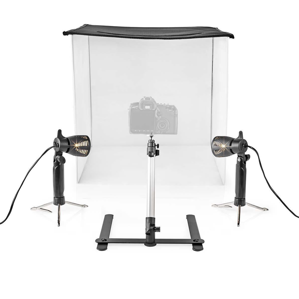Nedis 60cm Photo Cube Portable Photo Studio Kit | 400 lm | Foldable | Backgrounds included | Travel bag included | Black