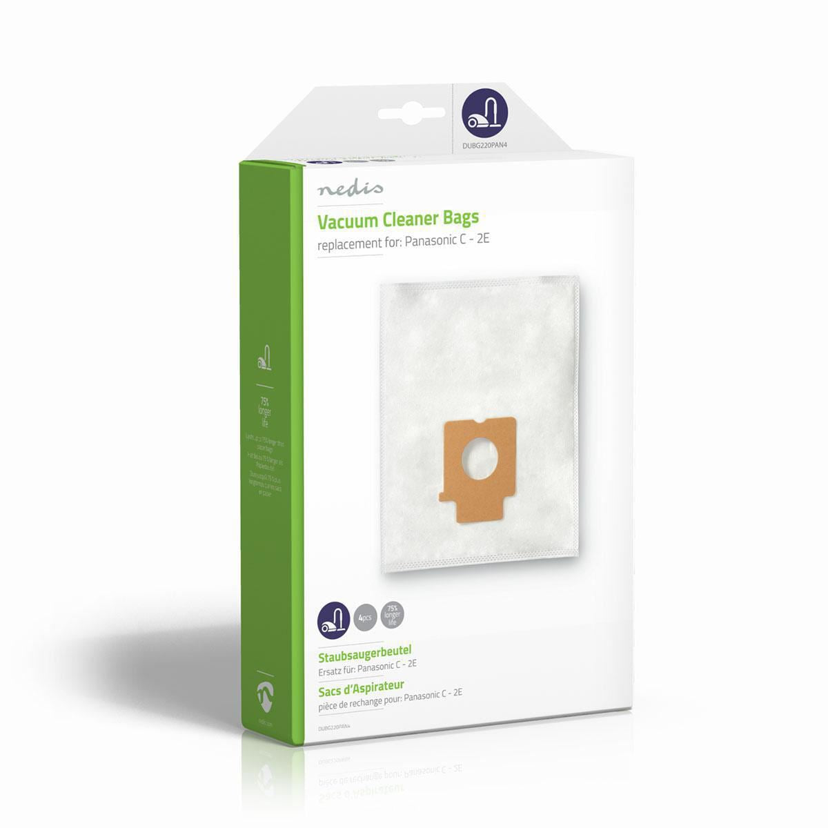Nedis Vacuum Cleaner Bag | 4 pcs | Synthetic | Most sold for: Panasonic C - 2E | White