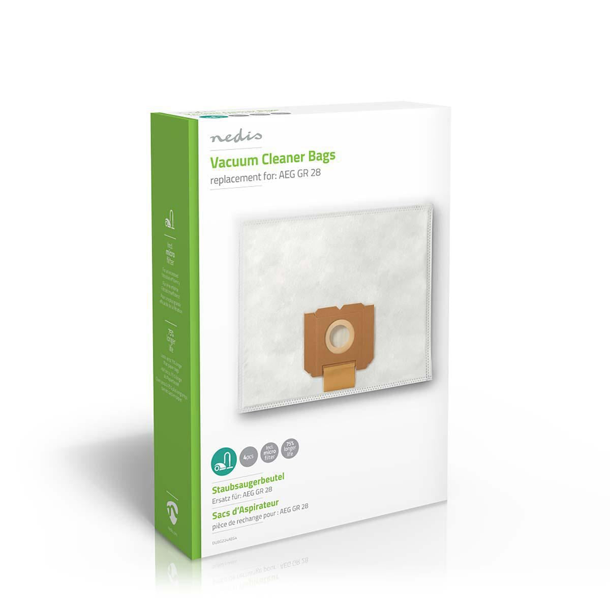 Nedis Vacuum Cleaner Bag | 4 pcs | Synthetic | Most sold for: AEG | White