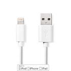 Nedis Lightning Cable | USB 2.0 | Apple Lightning 8-Pin | USB-A Male | 480 Mbps | Nickel Plated | 1.00 m | Round | PVC | White | Box