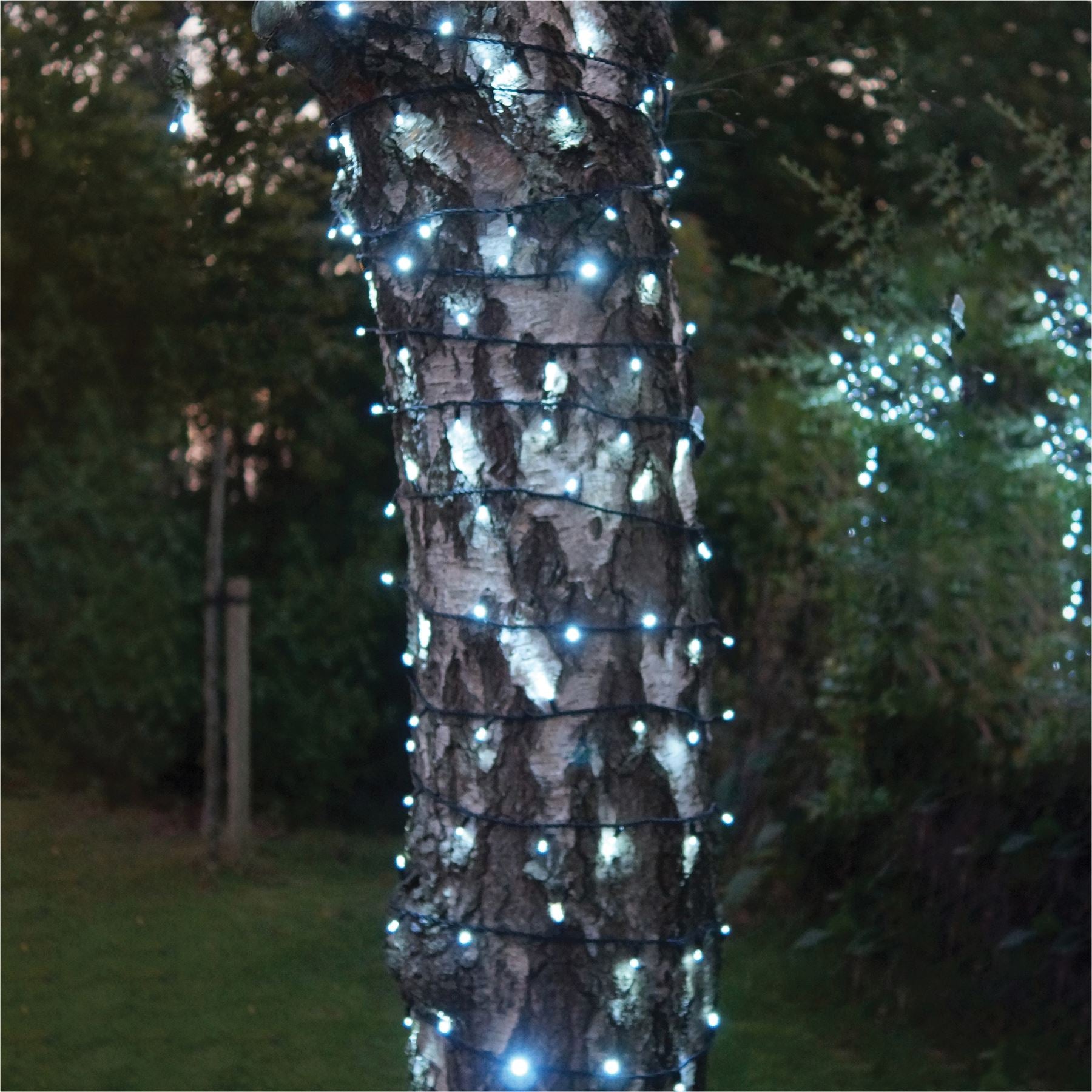 10m Easy-Connect Cool White 80 LED String Lights With Interconnectable Black Rubber Cable