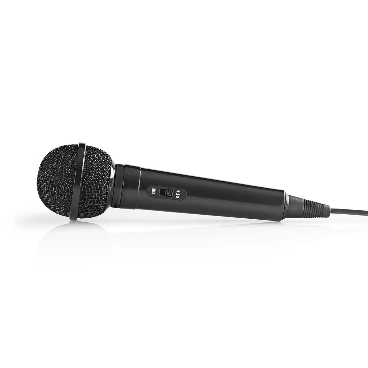 Nedis Uni-Directional Wired 6.5mmm Dynamic Microphone, On/Off, sensitivity 72dB +/- 3dB, 80Hz-13kHz, Wired 5m - ABS Black