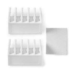 Nedis Cable Management | Cable Clip | Click and Go | 2 pcs | Number of slots: 5 Slots | Maximum cable thickness: 7.1 mm | Polypropylene | White
