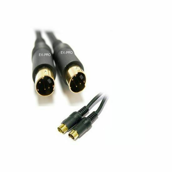 10m 4 Pin Mini-DIN (S-VHS) Male to (S-VHS) Male Lead,  Black