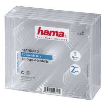 Hama 5 CD/DVD Standard Double Jewel Case - Transparent