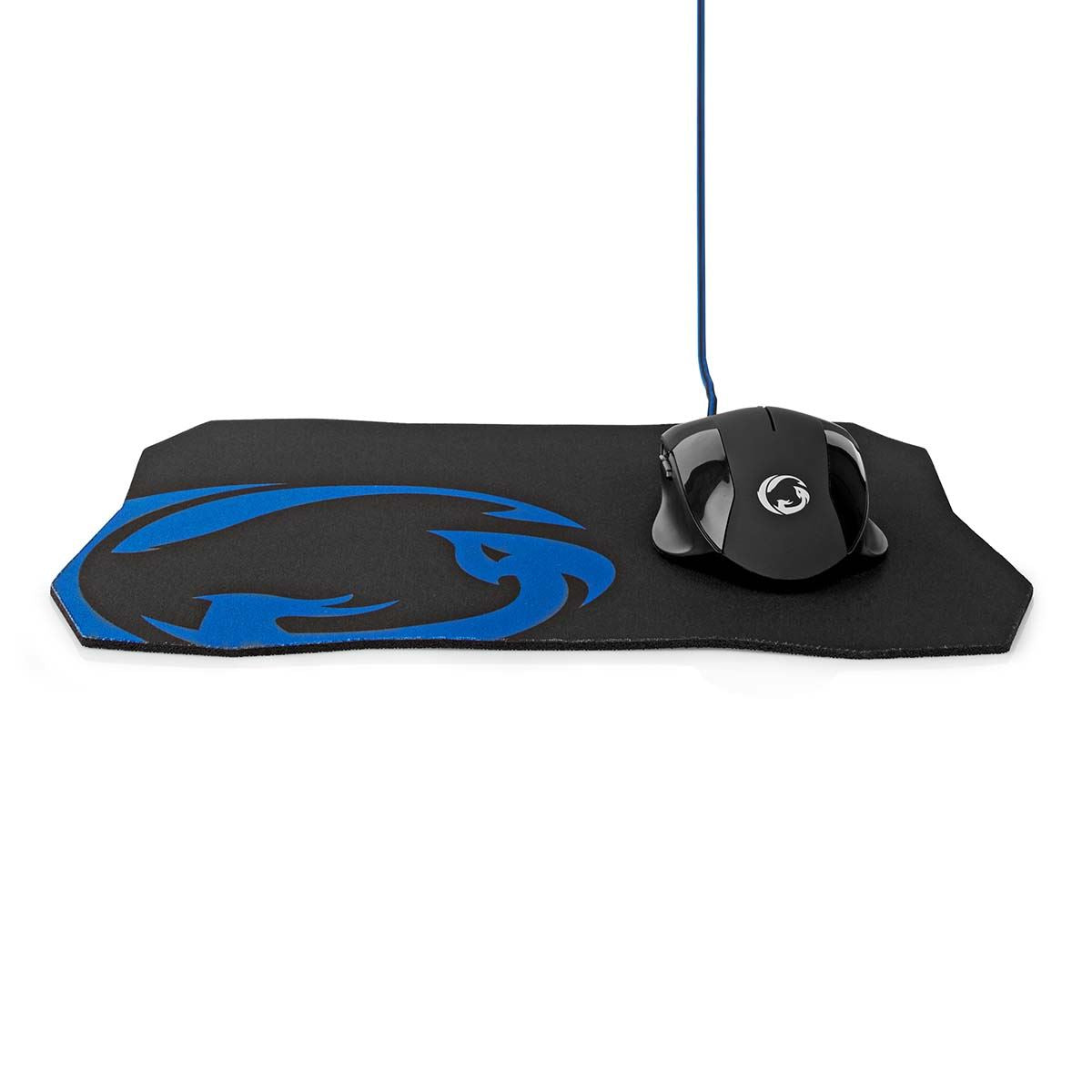 Nedis Gaming Mouse & Mouse Pad Set | Wired | 1200 / 2400 / 4800 / 7200 dpi | Adjustable DPI | Number of buttons: 6 | Right-Handed | 1.50 m | Without Lighting